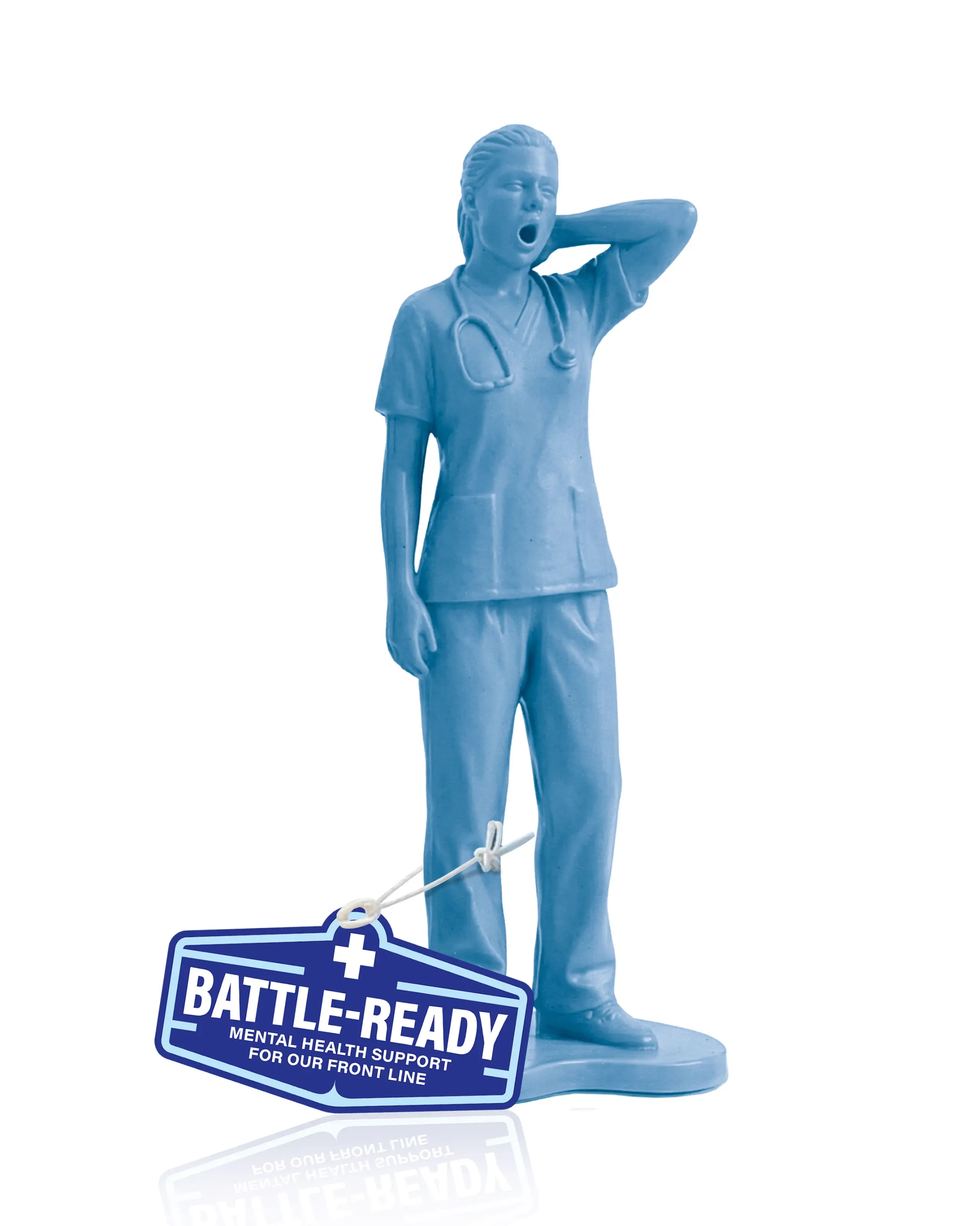 Toy model of a health worker yawning